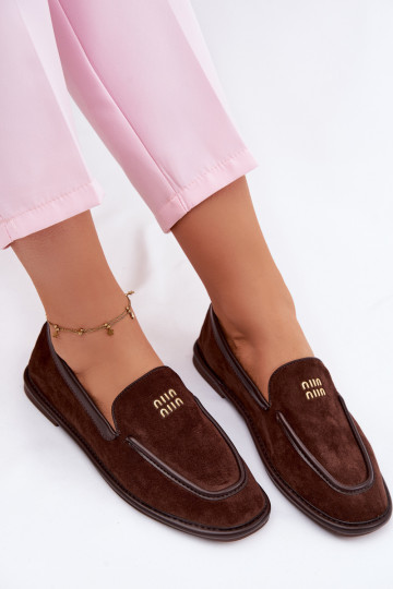 Mocassini flat da donna Vinceza 62271 color cioccolato