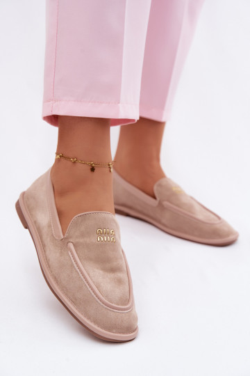 Mocassini flat da donna Vinceza 62271 color sabbia 2