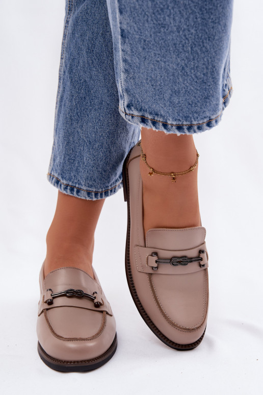 mocassini da donna Pelle Vinceza 18132 beige