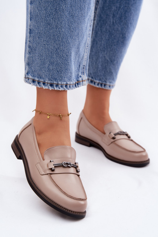 mocassini da donna Pelle Vinceza 18132 beige