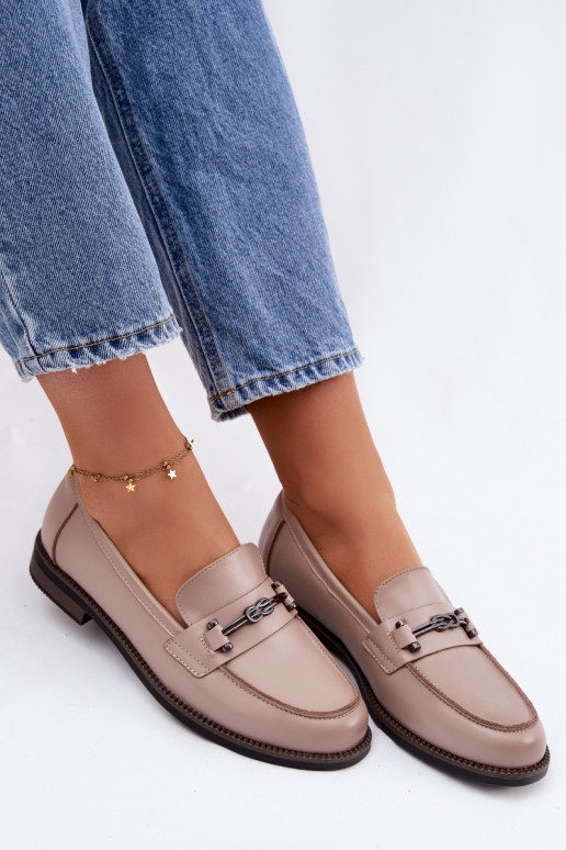 mocassini da donna Pelle Vinceza 18132 beige