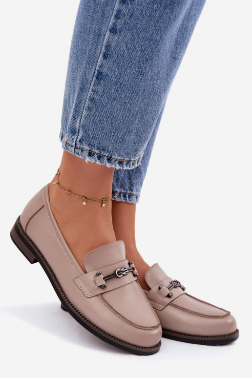 mocassini da donna Pelle Vinceza 18132 beige