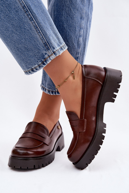 Pelle mocassini da donna Vinceza 18125 colore marrone