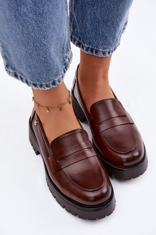 Pelle mocassini da donna Vinceza 18125 colore marrone