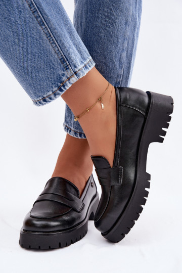 Pelle mocassini da donna Vinceza 18125 colore nero