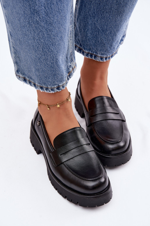 Pelle mocassini da donna Vinceza 18125 colore nero