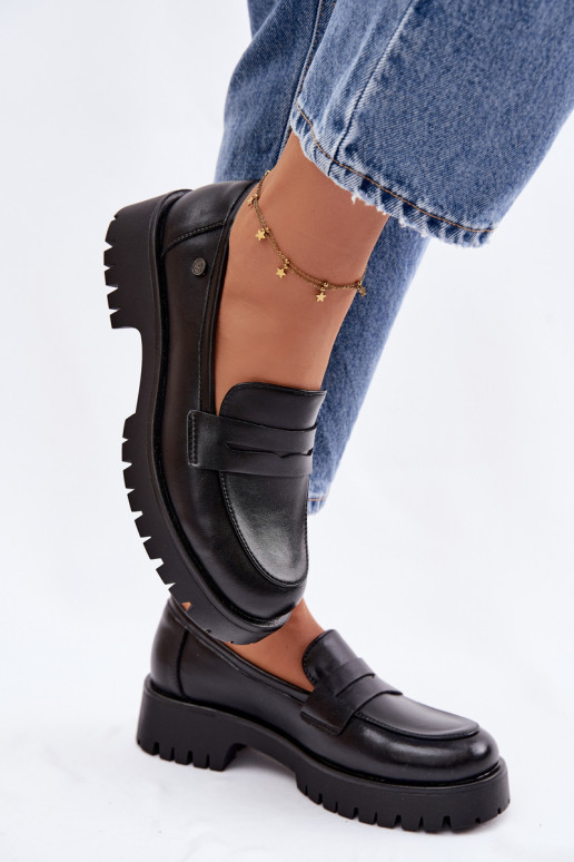 Pelle mocassini da donna Vinceza 18125 colore nero