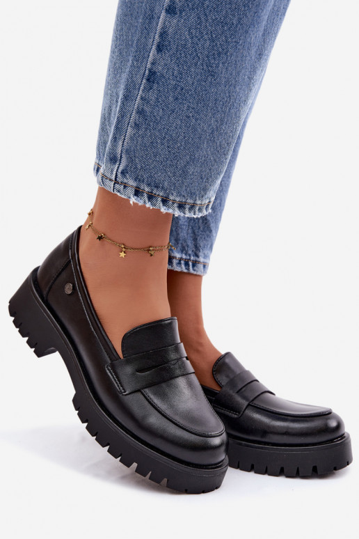 Pelle mocassini da donna Vinceza 18125 colore nero