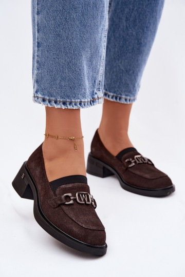 scarpe mocassini da donnaAbilitatoturalnego dalla pelle scamosciatau Con tacco basso Vinceza 18127 CzekoladoAe 2