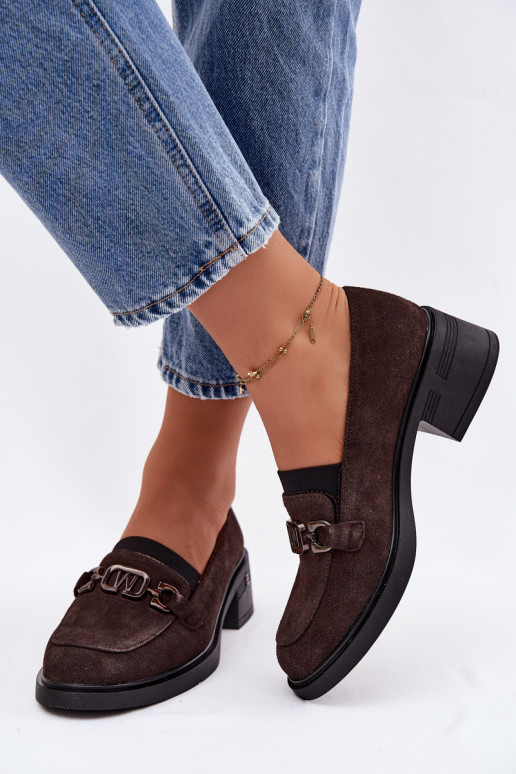 scarpe mocassini da donnaAbilitatoturalnego dalla pelle scamosciatau Con tacco basso Vinceza 18127 CzekoladoAe