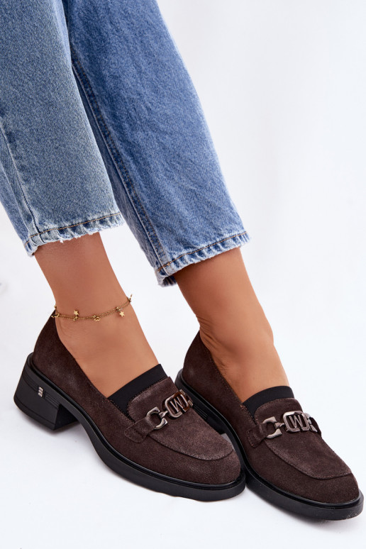 scarpe mocassini da donnaAbilitatoturalnego dalla pelle scamosciatau Con tacco basso Vinceza 18127 CzekoladoAe