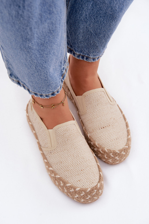 Espadrillas con una piattaforma Con treccia Lee Cooper LCIN-26-31-4332 beige