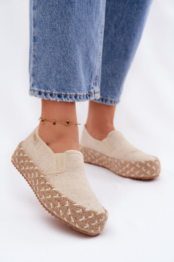 Espadrillas con una piattaforma Con treccia Lee Cooper LCIN-26-31-4332 beige 2