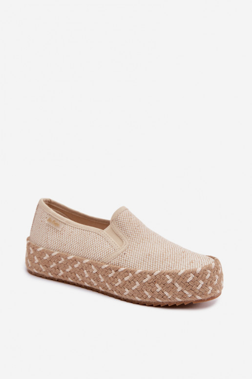 Espadrillas con una piattaforma Con treccia Lee Cooper LCIN-26-31-4332 beige