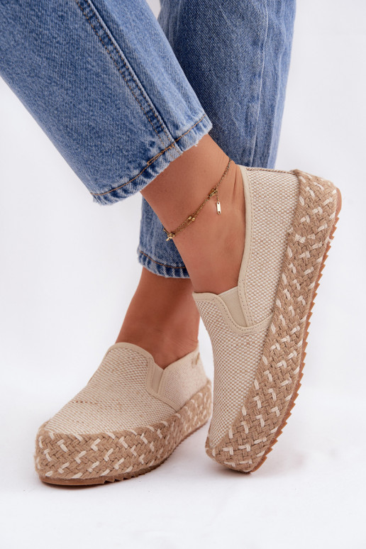 Espadrillas con una piattaforma Con treccia Lee Cooper LCIN-26-31-4332 beige