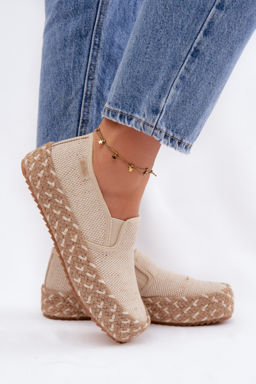 Espadrillas con una piattaforma Con treccia Lee Cooper LCIN-26-31-4332 beige