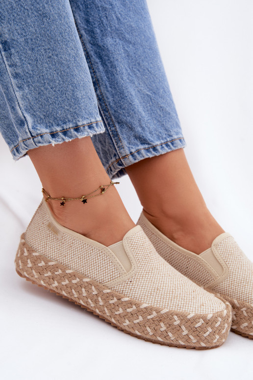 Espadrillas con una piattaforma Con treccia Lee Cooper LCIN-26-31-4332 beige