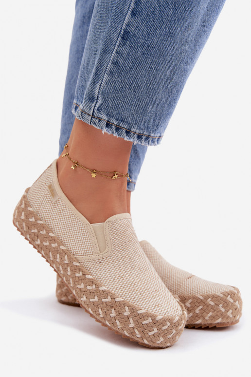 Espadrillas con una piattaforma Con treccia Lee Cooper LCIN-26-31-4332 beige