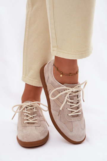 Scarpe sportive in suede da donna basse sabbia Perinae 2