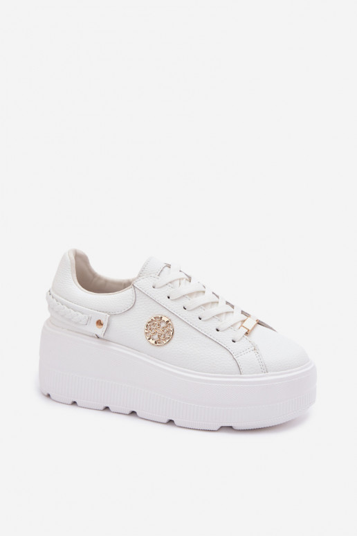 Pelle Scarpe modello sneakers Femminile con una piattaforma D&A LR61-7095 Colore bianco