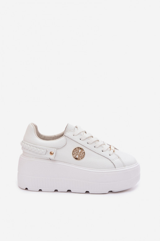 Pelle Scarpe modello sneakers Femminile con una piattaforma D&A LR61-7095 Colore bianco