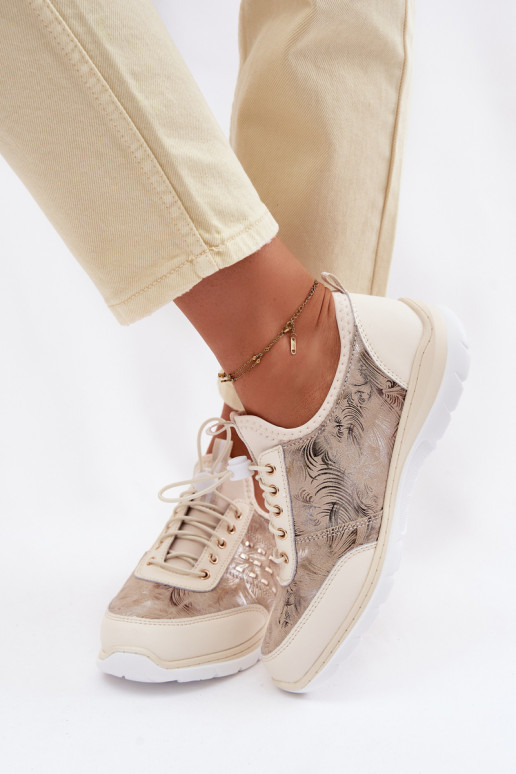 Elegantellato Pelle scarpe Femminile D&A GR61-5990 beige