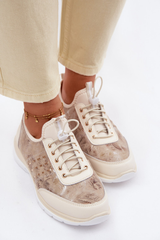 Elegantellato Pelle scarpe Femminile D&A GR61-5990 beige