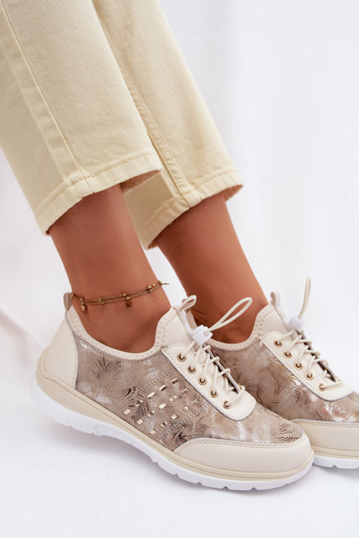 Elegantellato Pelle scarpe Femminile D&A GR61-5990 beige