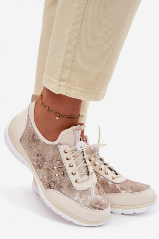 Elegantellato Pelle scarpe Femminile D&A GR61-5990 beige