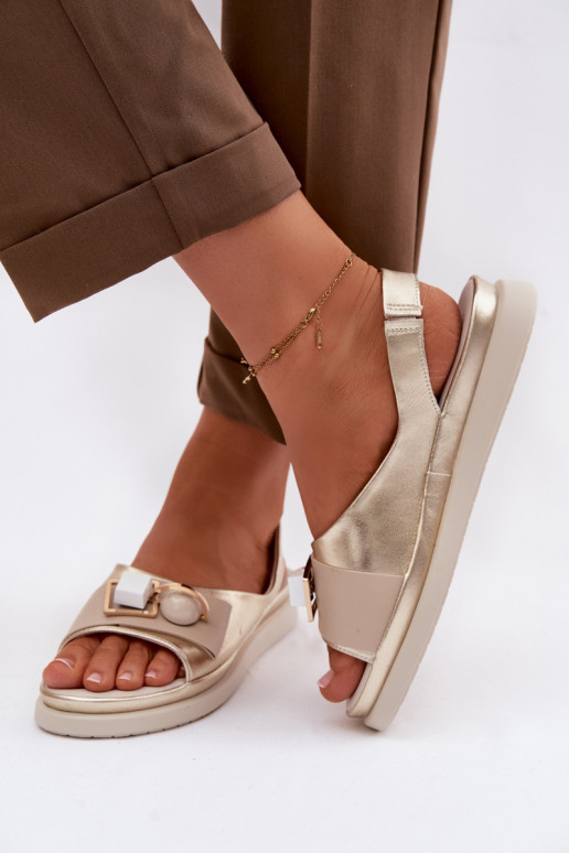 Sandali da donna Femminile con ornamenti D&A GR61-5932 colore dorato