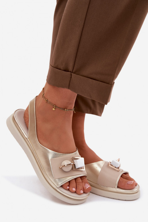 Sandali da donna Femminile con ornamenti D&A GR61-5932 colore dorato