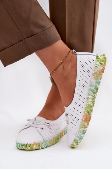 Scarpe in pelle da donna S.Barski GR61-5970 bianche