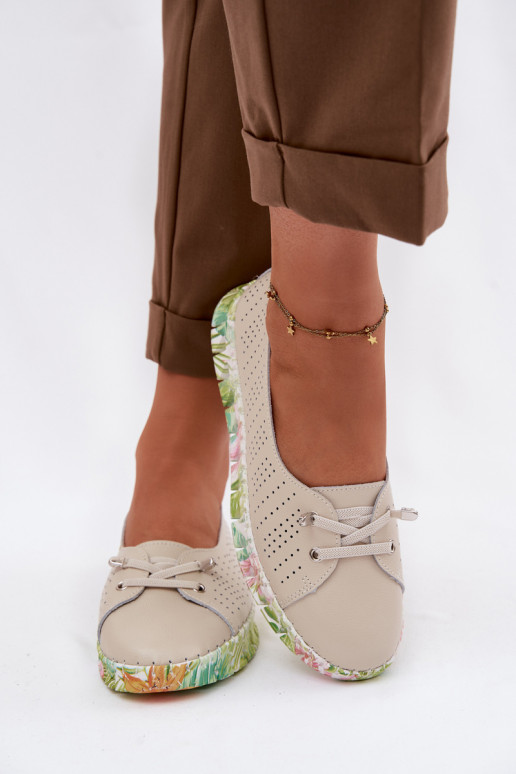 Pelle scarpe Femminile S.Barski GR61-5970 beige