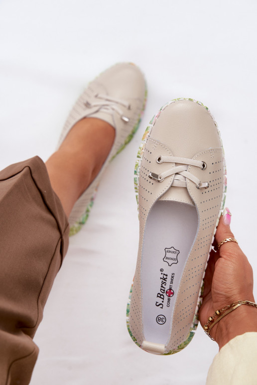 Pelle scarpe Femminile S.Barski GR61-5970 beige