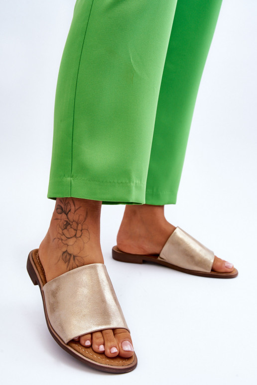 Femminile La pelle è liscia Pantofole colore dorato Cerise