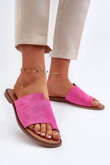 Pantofole in suede da donna rosa Amite 2