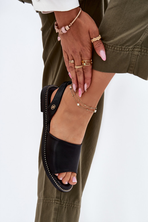 Sandali da donna con tacchi larghi Eko Pelle colore nero Dereka