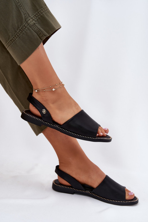 Sandali da donna con tacchi larghi Eko Pelle colore nero Dereka