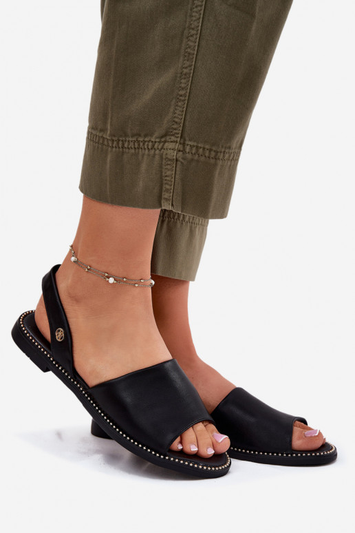 Sandali da donna con tacchi larghi Eko Pelle colore nero Dereka