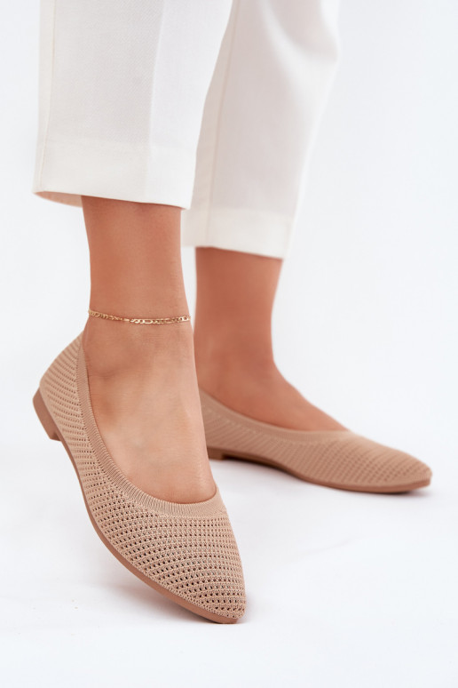 griglia Ballerine in tessuto Femminile beige Sarina