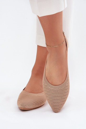 griglia Ballerine in tessuto Femminile beige Sarina 2