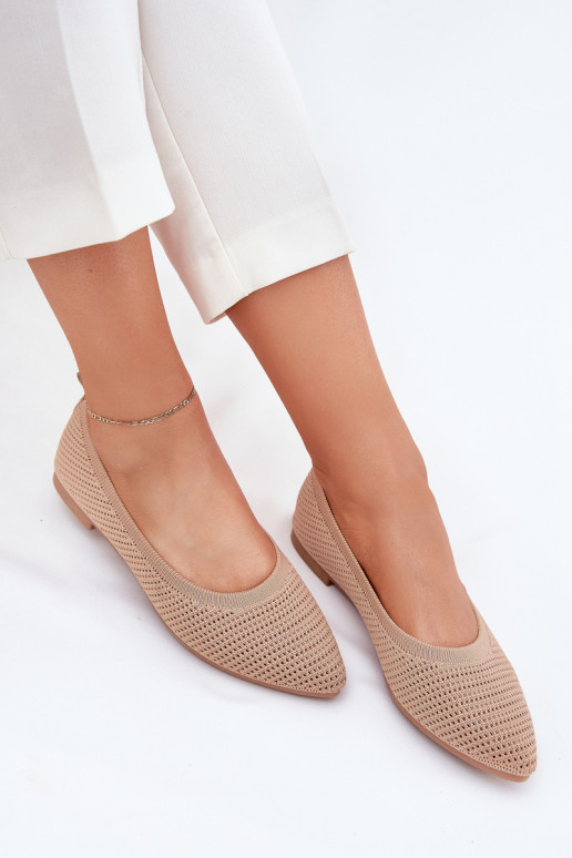 griglia Ballerine in tessuto Femminile beige Sarina