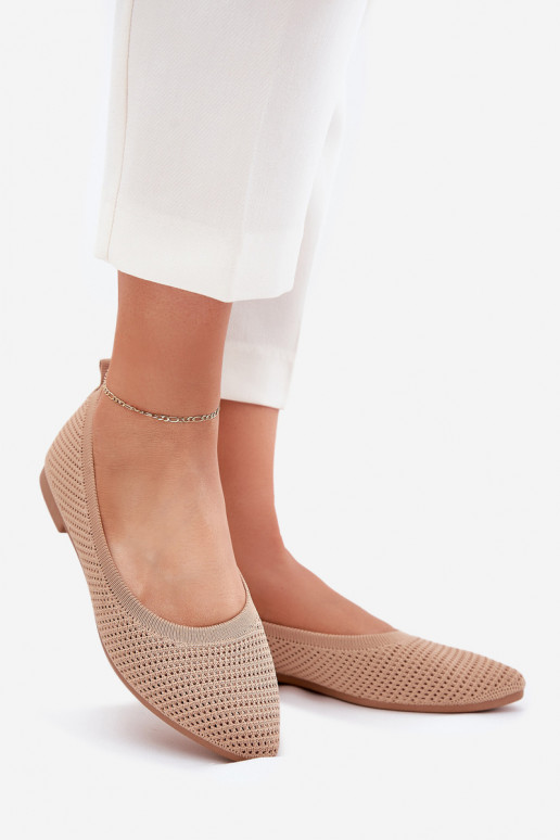 griglia Ballerine in tessuto Femminile beige Sarina