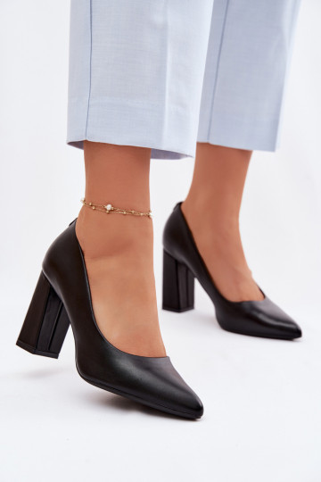 Scarpe con tacco in pelle sintetica Sergio Leone PB216 nere