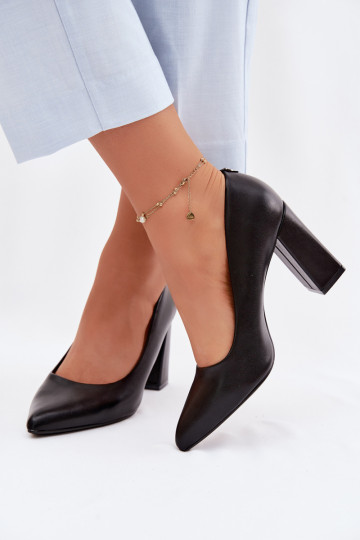 Scarpe con tacco in pelle sintetica Sergio Leone PB216 nere 2