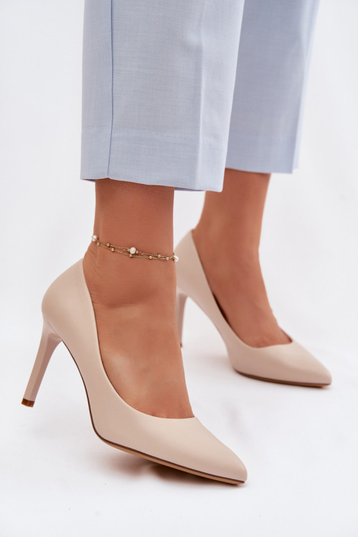 Eko Pelle scarpe col tacco alto Sergio Leone 1339 colore avorio