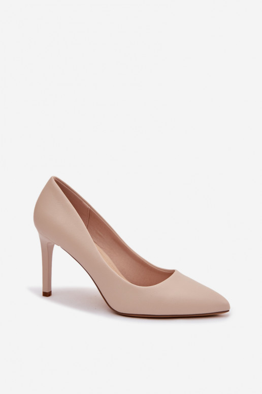 Eko Pelle scarpe col tacco alto Sergio Leone 1339 colore avorio