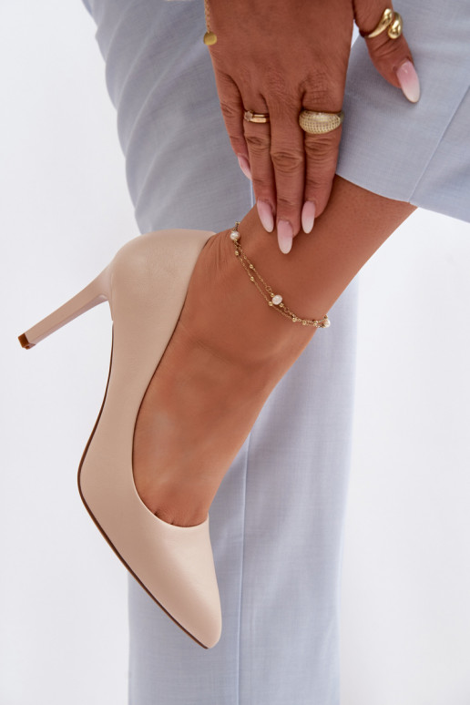 Eko Pelle scarpe col tacco alto Sergio Leone 1339 colore avorio