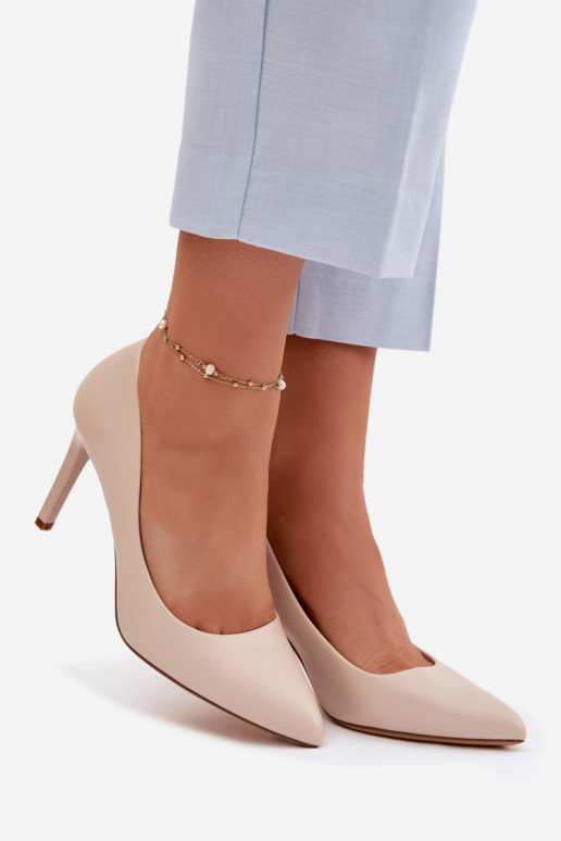 Eko Pelle scarpe col tacco alto Sergio Leone 1339 colore avorio