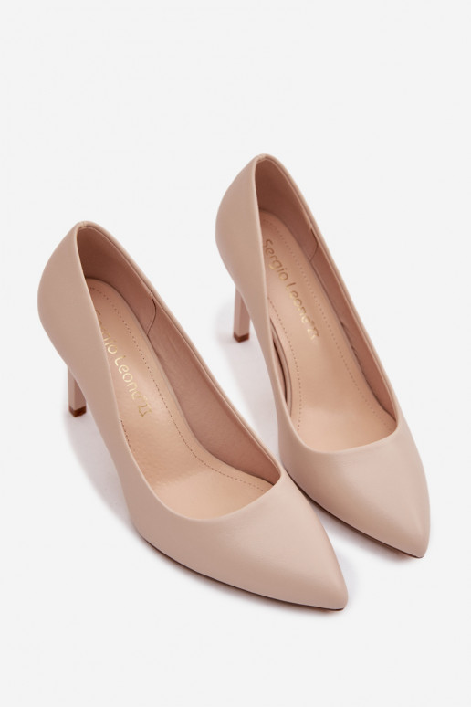 Eko Pelle scarpe col tacco alto Sergio Leone 1339 colore avorio